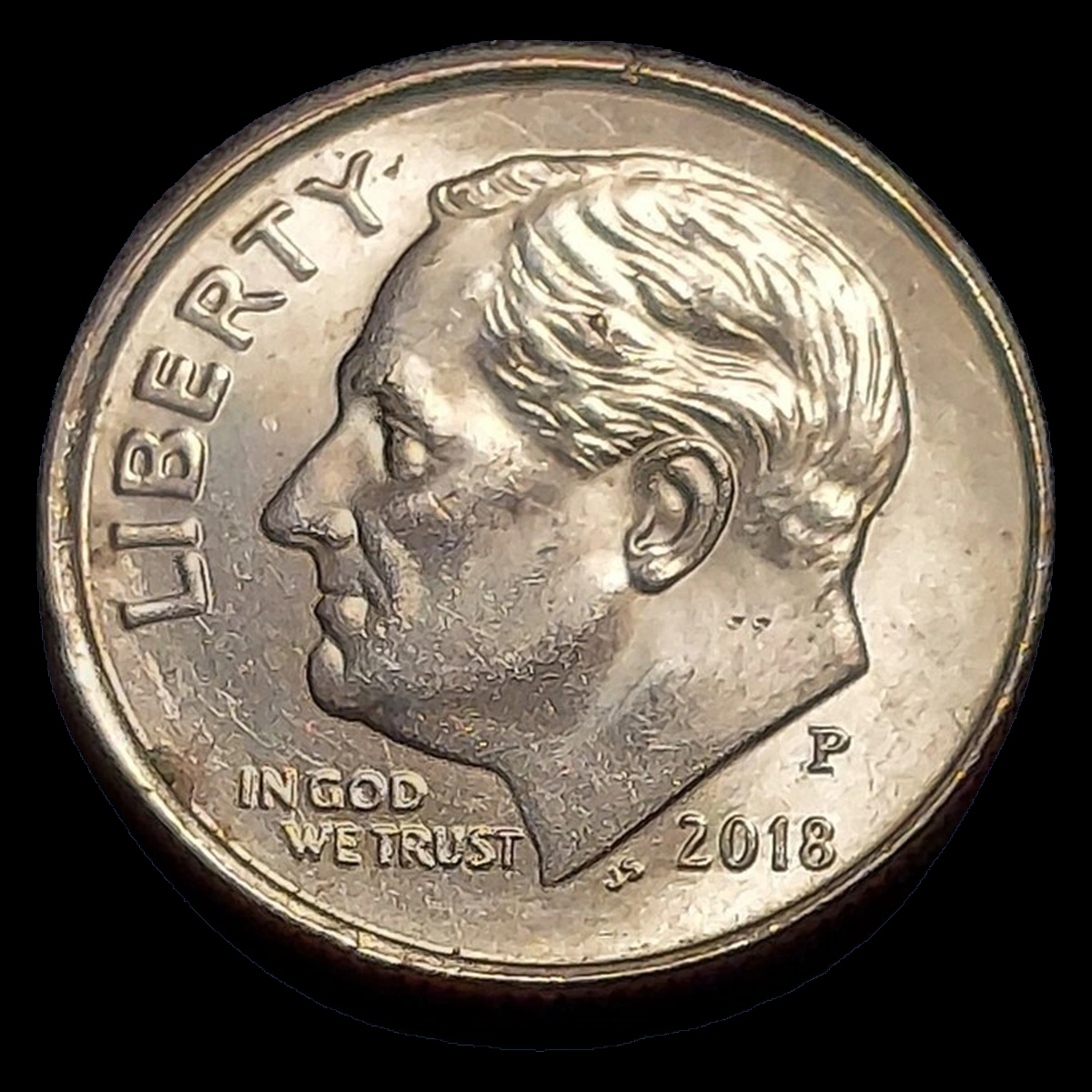 2018 Roosevelt Dime: Die Crack / Die Chip