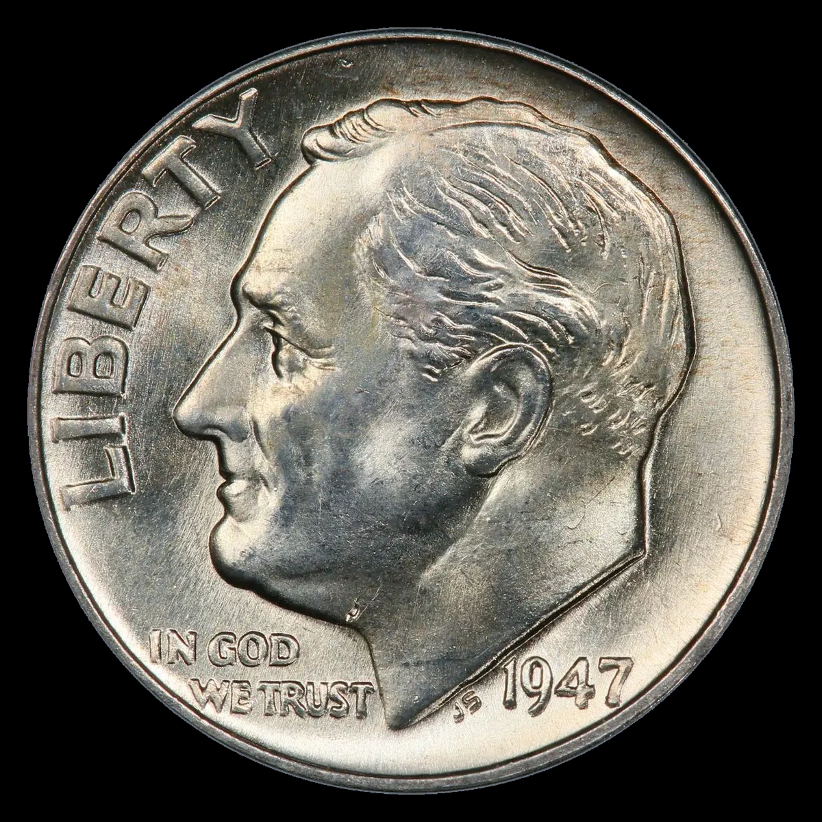 1947 Roosevelt Dime: Doubled Die Obverse