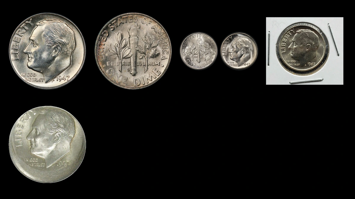 1947 Dime Errors — error coin photographs