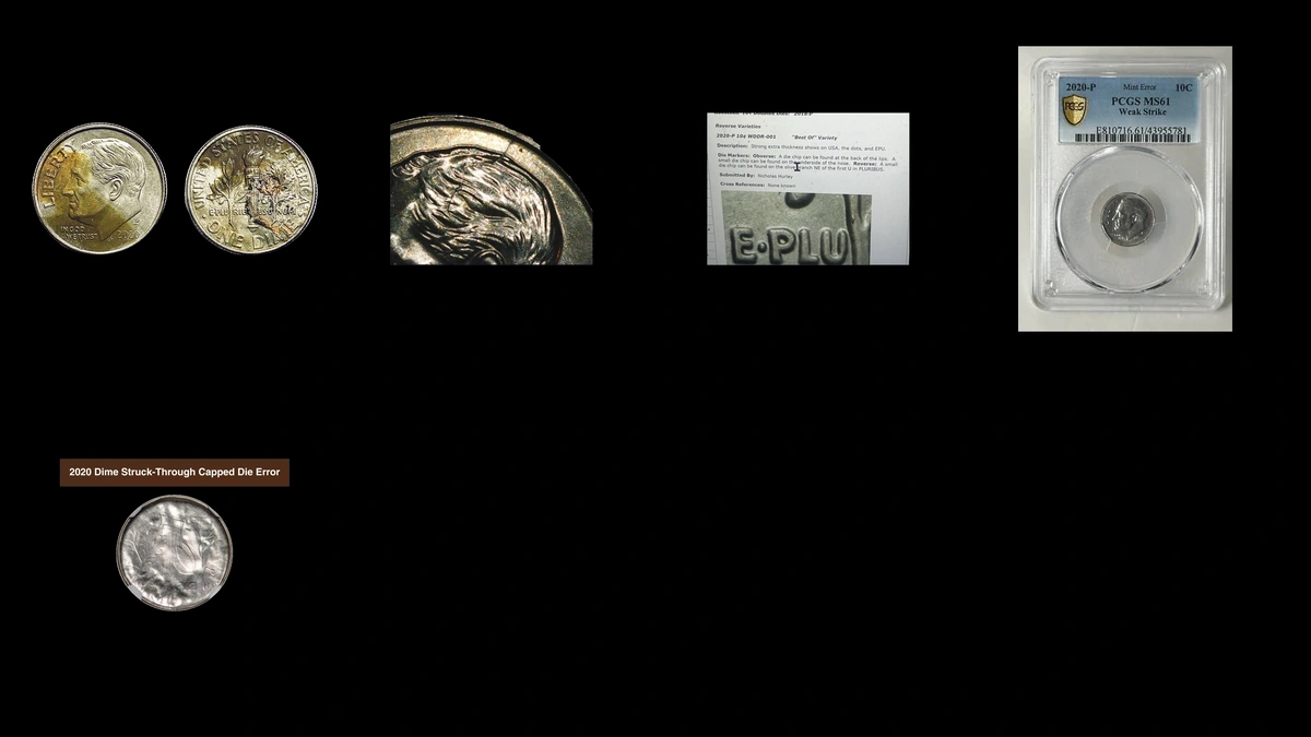 2020 Dime Errors — error coin photographs