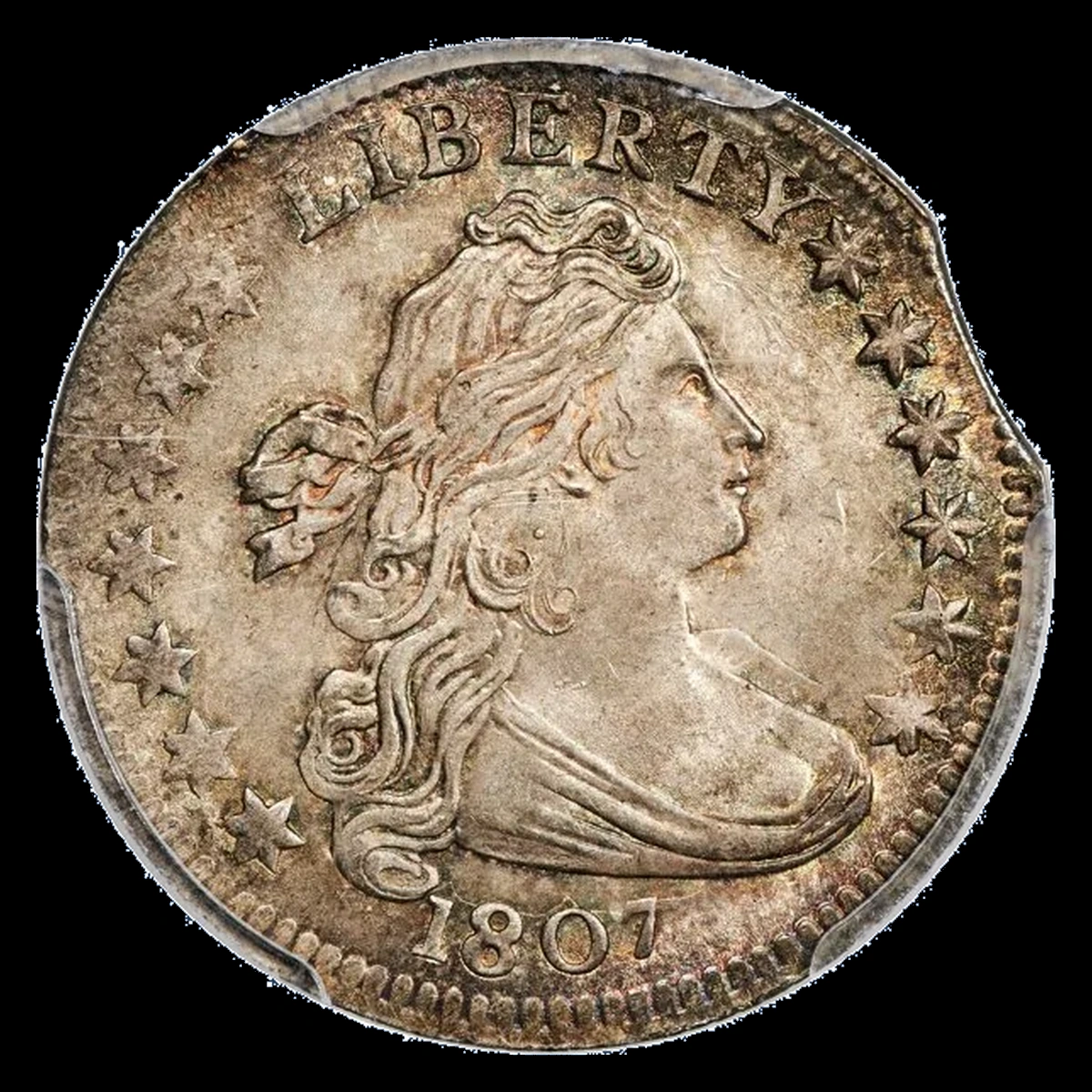 1807 Draped Bust Dime: Clipped Planchet