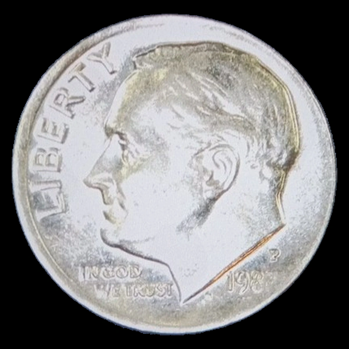 1982 Roosevelt Dime: Struck Through