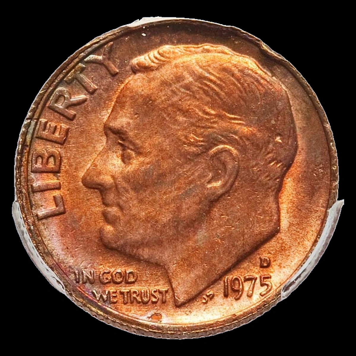 1975 Roosevelt Dime: Struck on Copper Planchet
