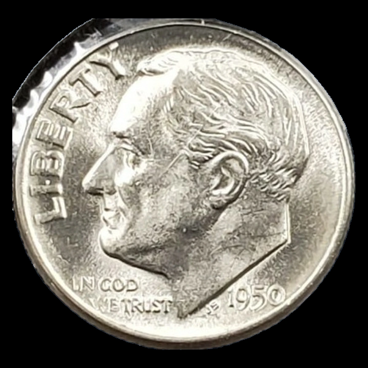 1950 Roosevelt Dime: Die Cracks