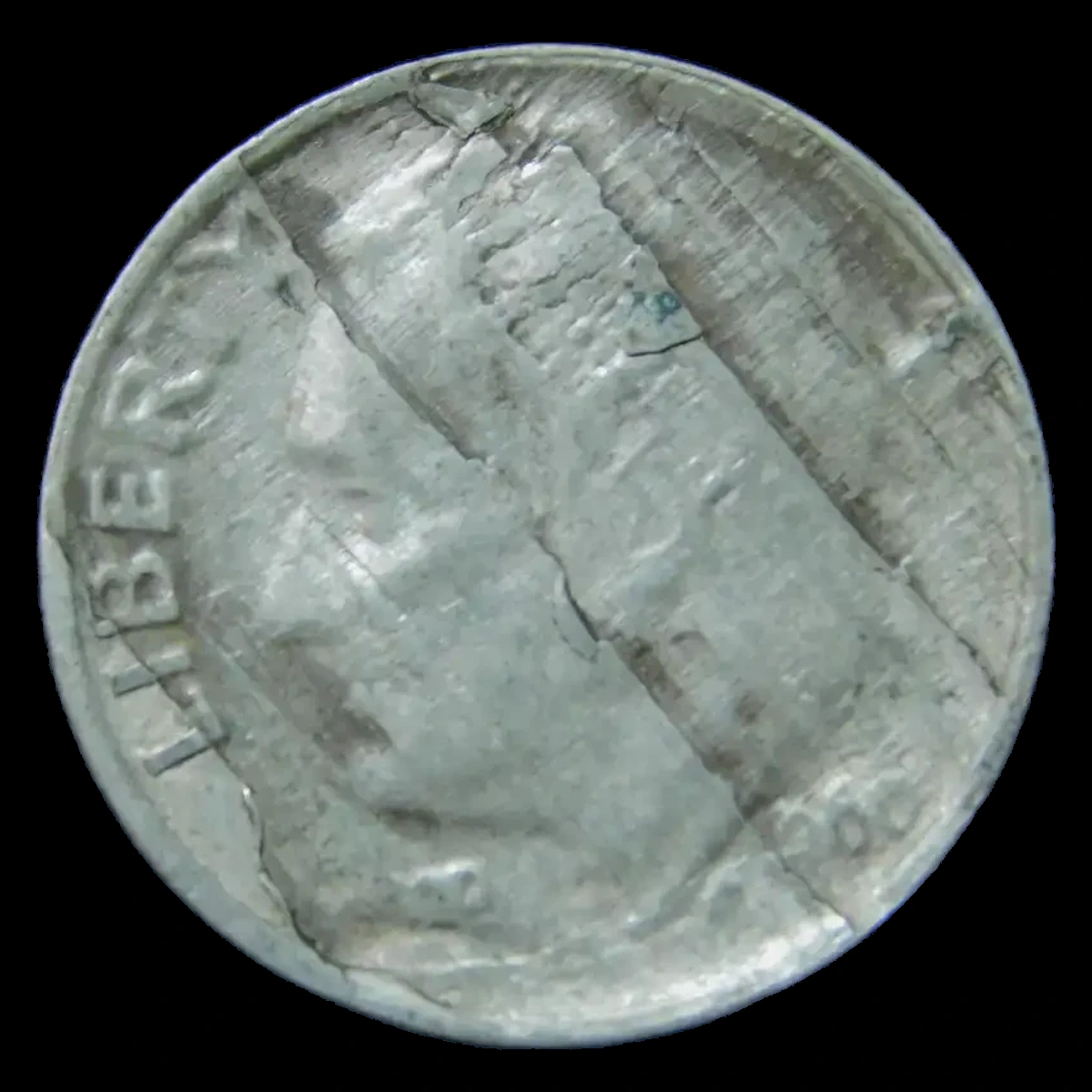1960 Roosevelt Dime: Obverse Lamination