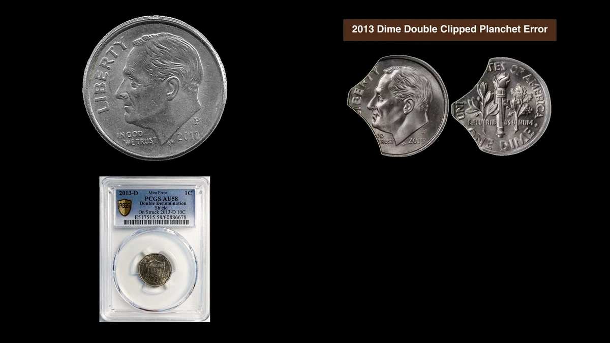 2013 Dime Errors — error coin photographs