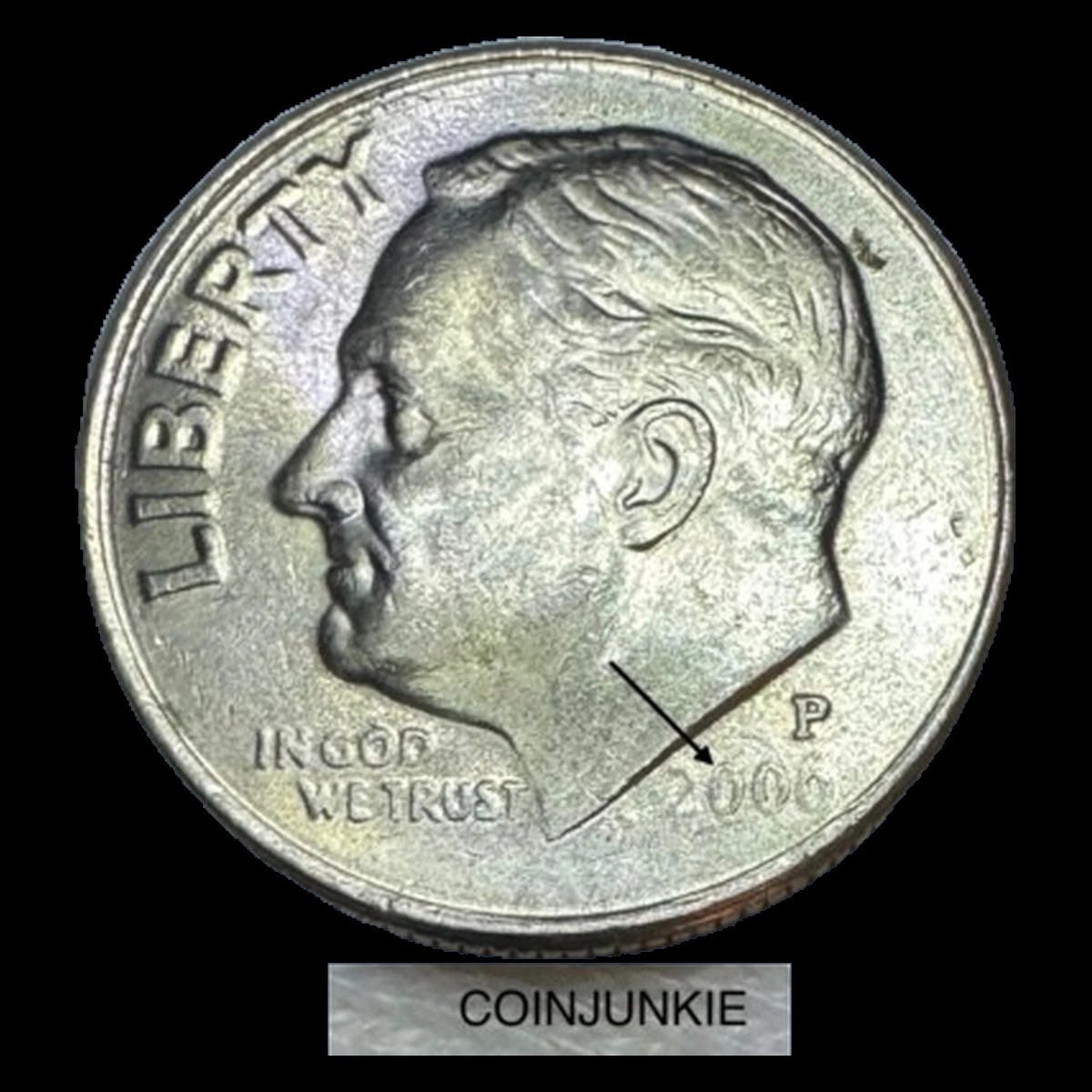 2006 Roosevelt Dime: Struck Through