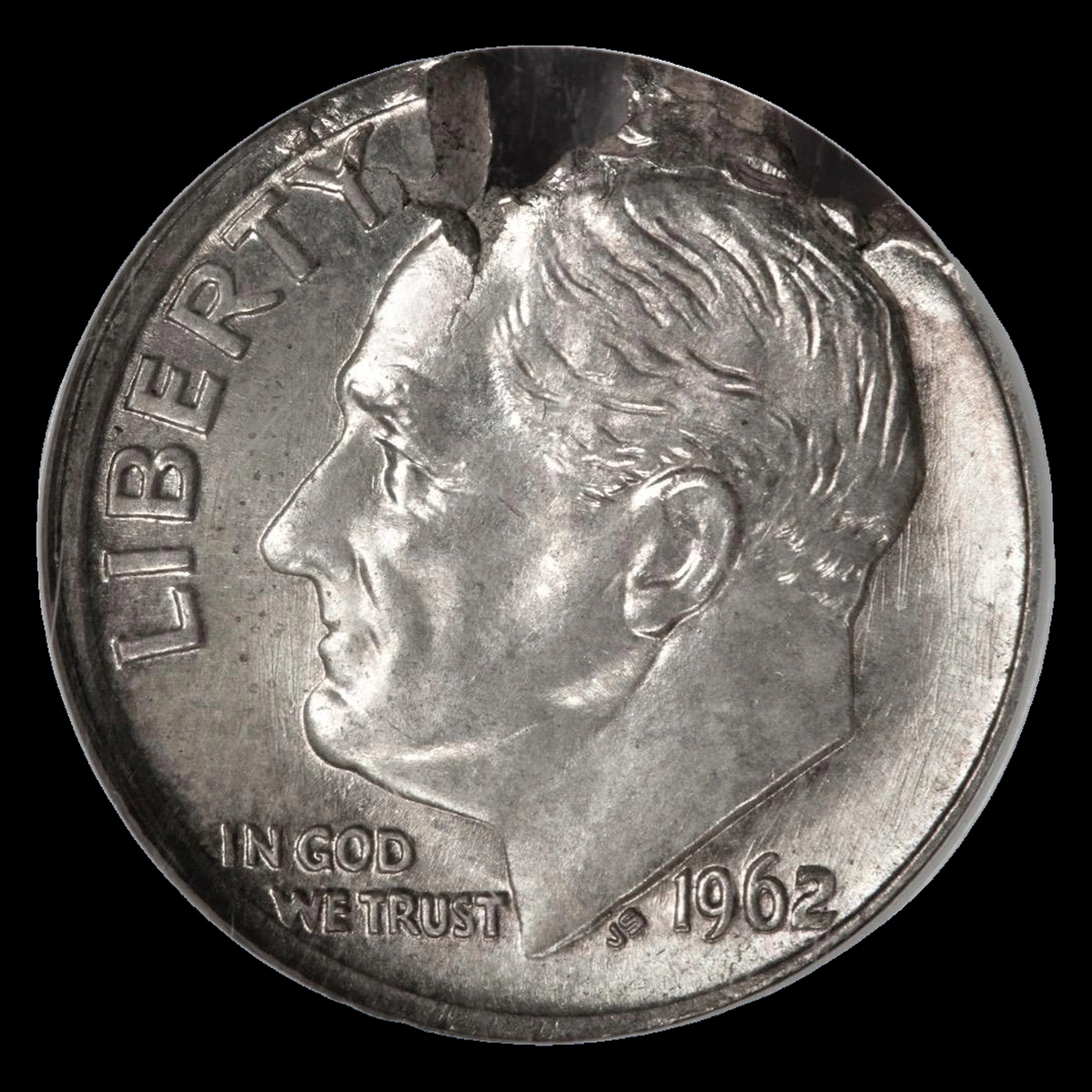 1962 Roosevelt Dime: Planchet Flaw