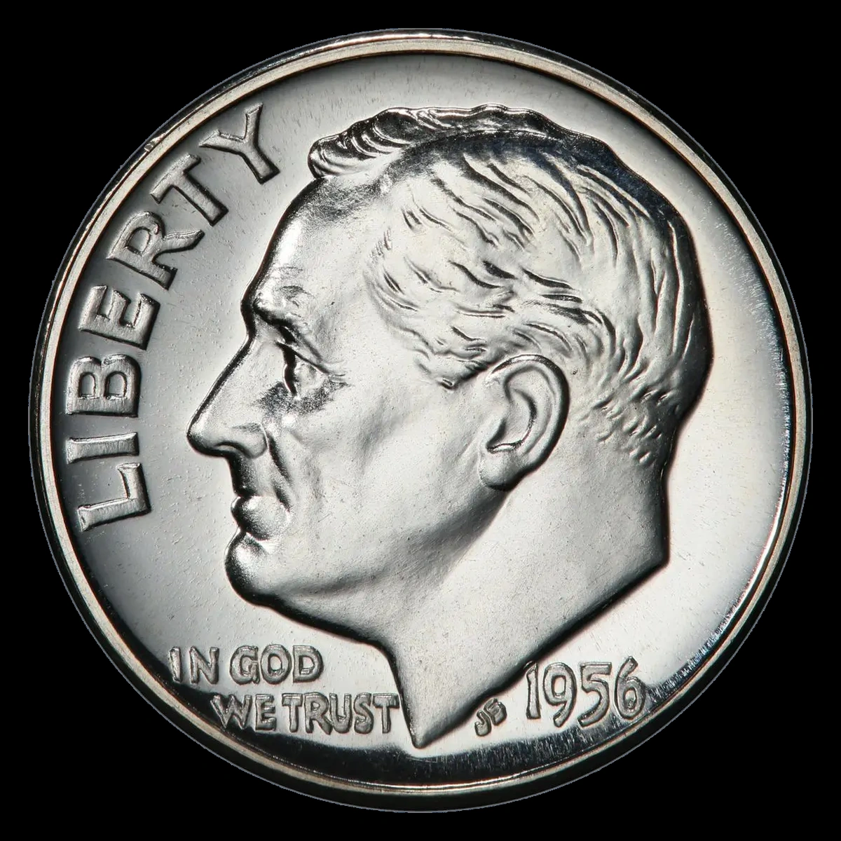 1956 Roosevelt Dime: Doubled Die Obverse