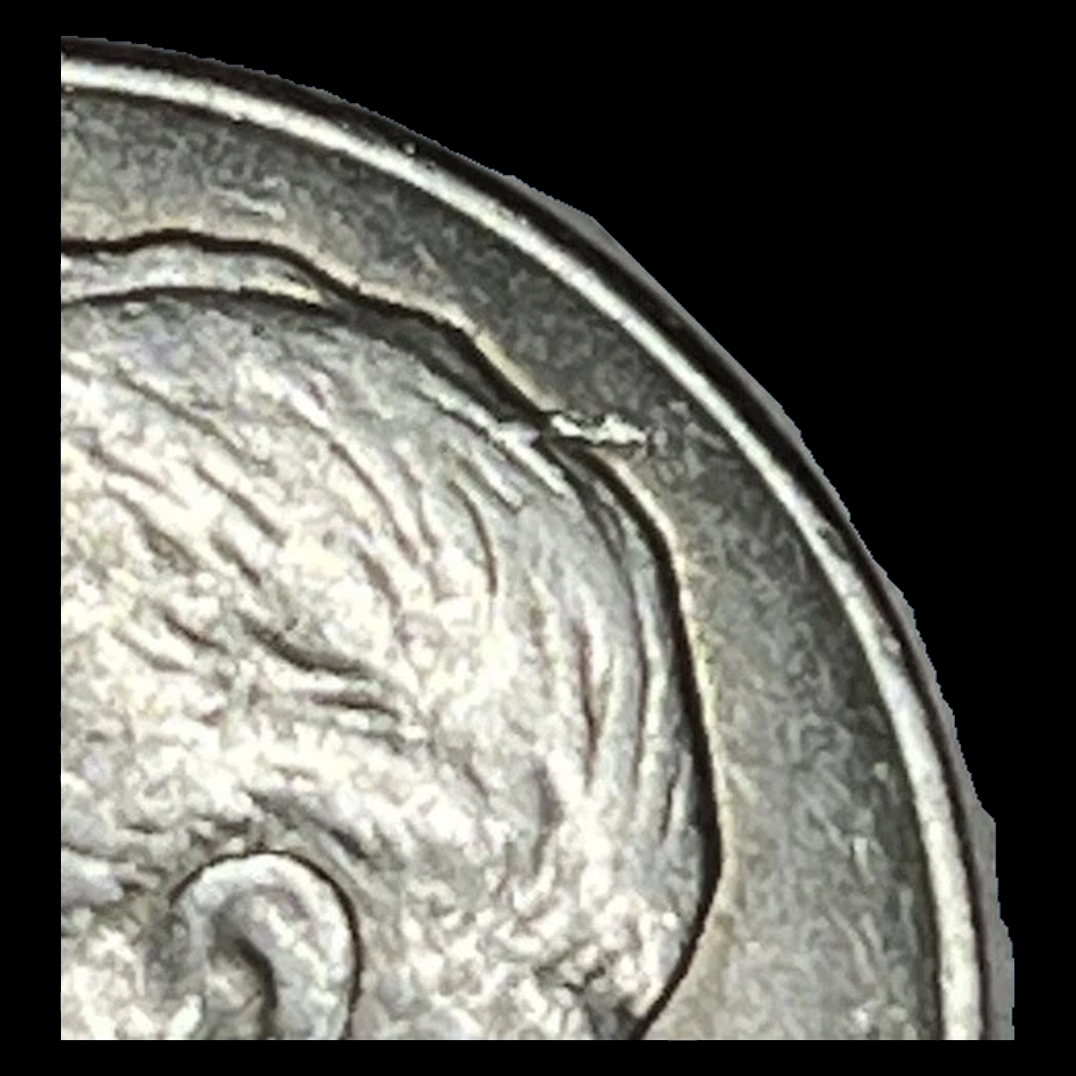 1956 Roosevelt Dime: Die Crack / Die Chip