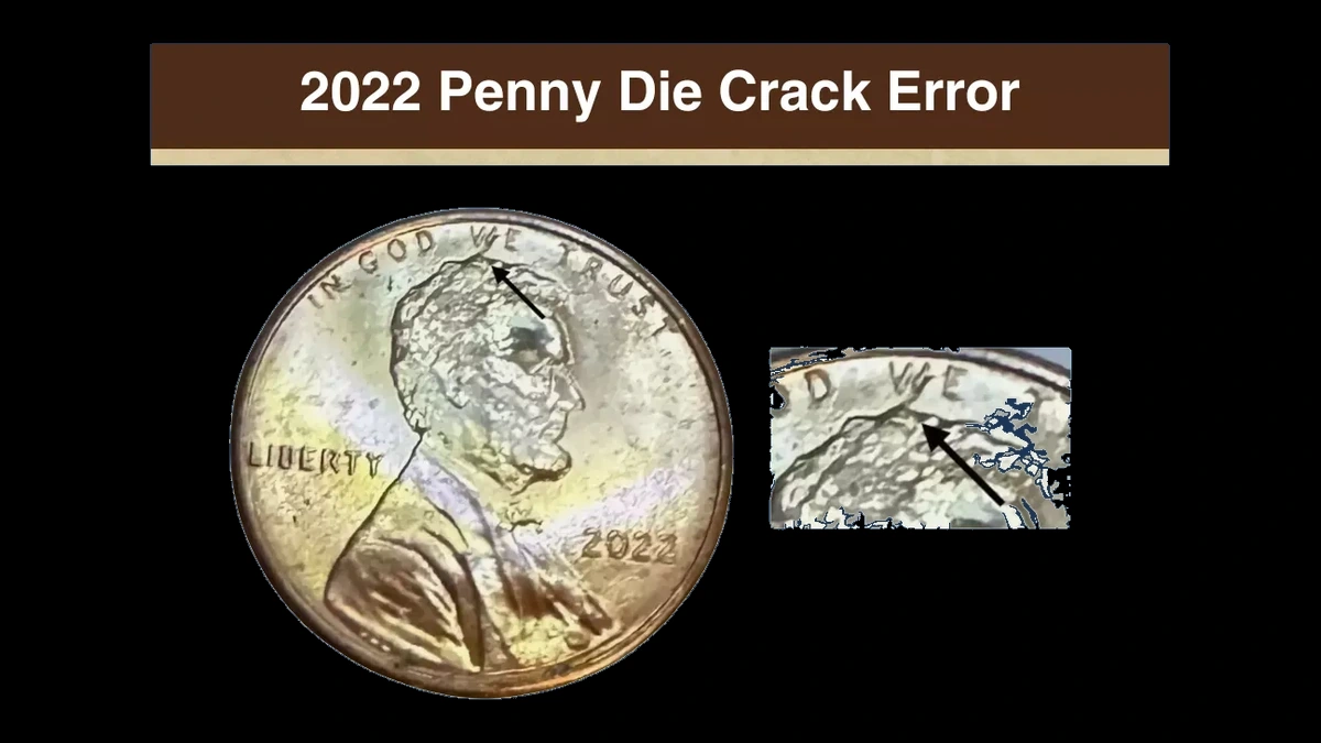 2022 Lincoln Penny: Die Crack / Die Chip