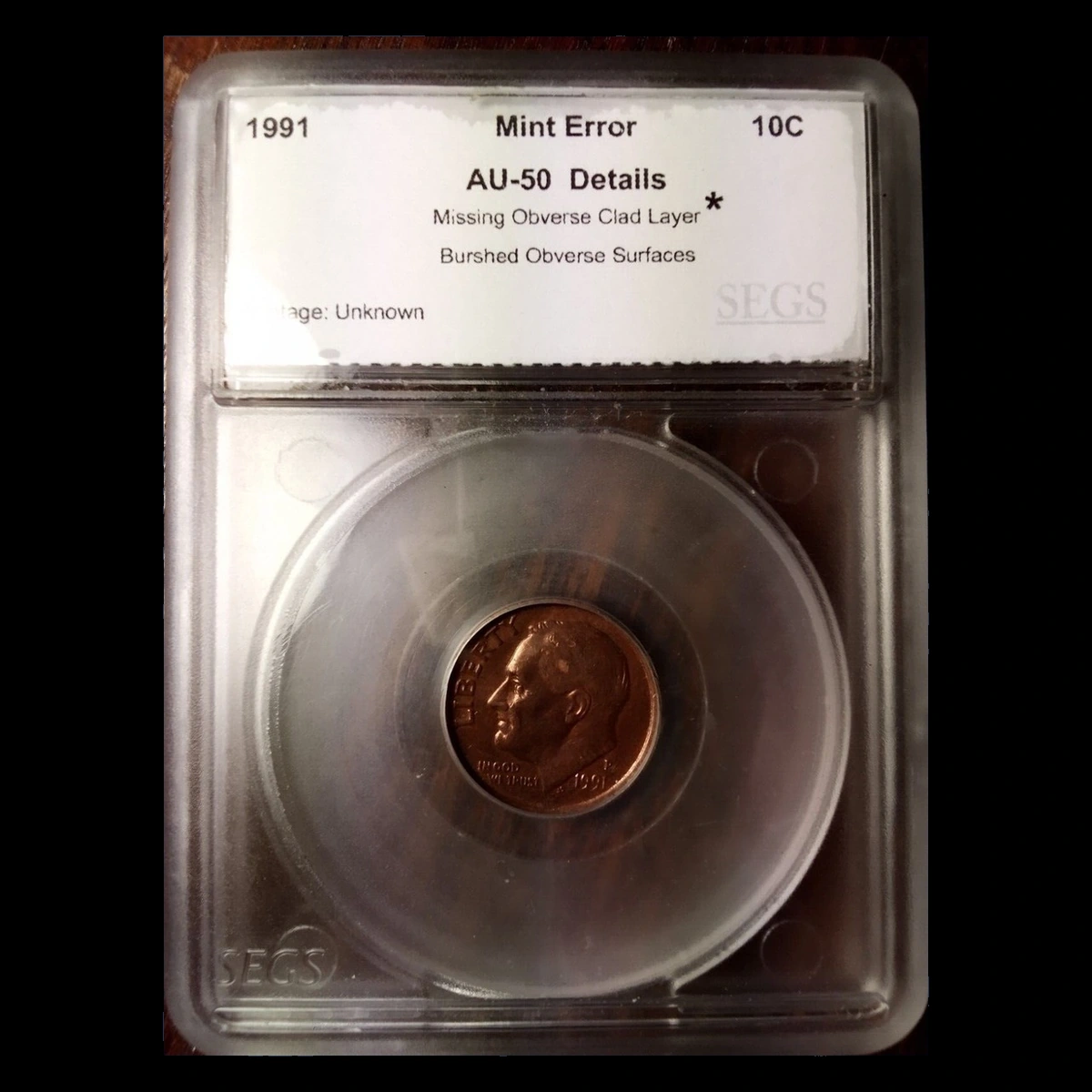 1991 Roosevelt Dime: Missing Clad Layer