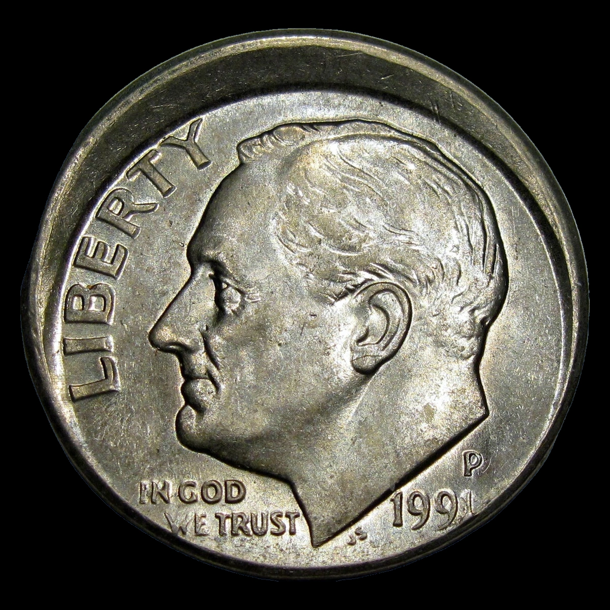 1991 Roosevelt Dime: Off-Center Strike