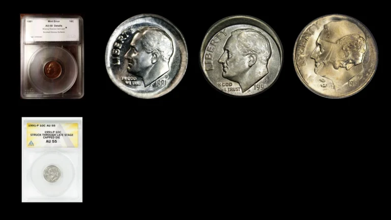 1991 Dime Errors — error coin photographs