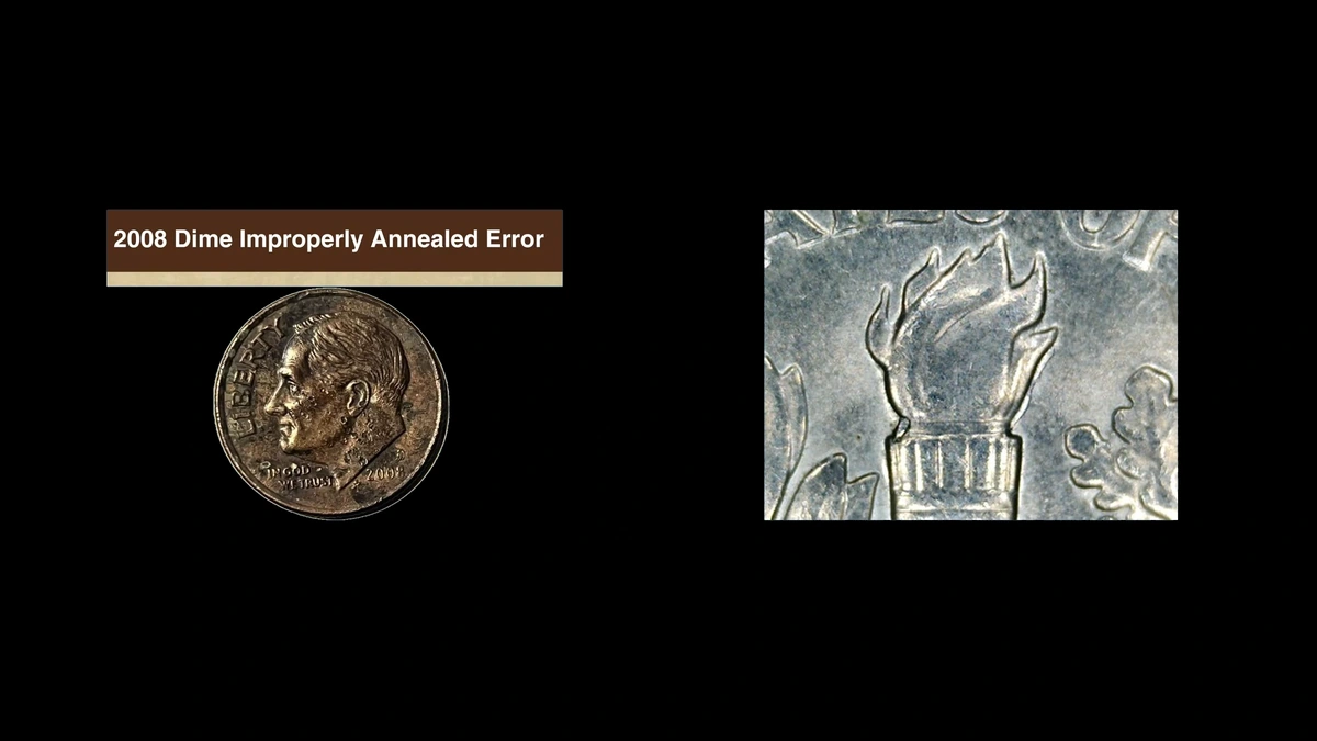 2008 Dime Errors — error coin photographs