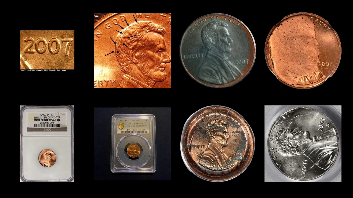 2007 Penny Errors — error coin photographs