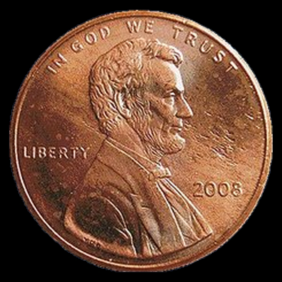 2008 Lincoln Cent (Modern): Struck Through