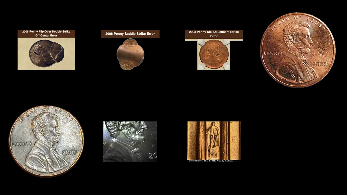 2008 Penny Errors — error coin photographs
