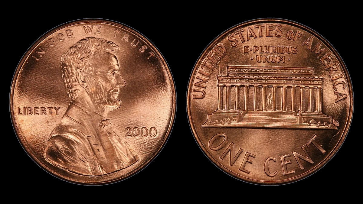 2000 Lincoln Penny: Wide AM circulation reverse