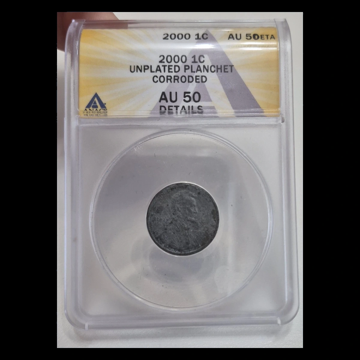 2000 Lincoln Penny: Unplated / Partly Unplated Planchet
