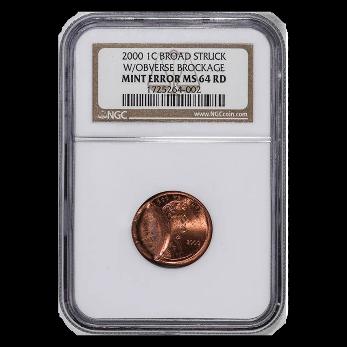 2000 Lincoln Penny: Brockage