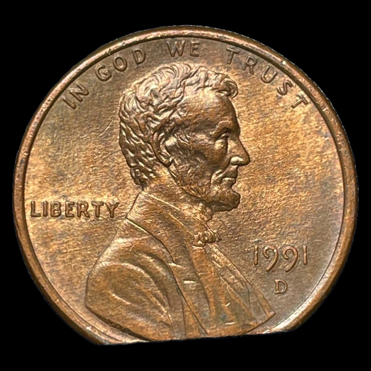 1991 Lincoln Penny: Clipped Planchet