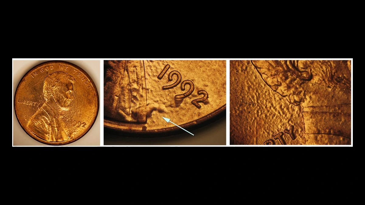 1992 Lincoln Cent (Modern): copper-plating blisters
