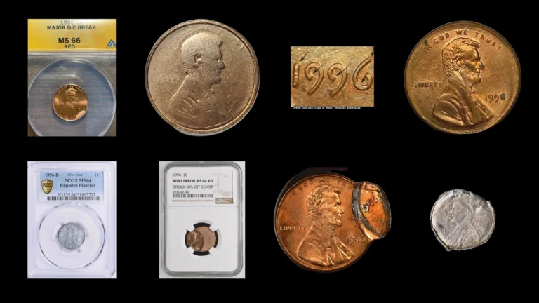 1996 Penny Errors — error coin photographs