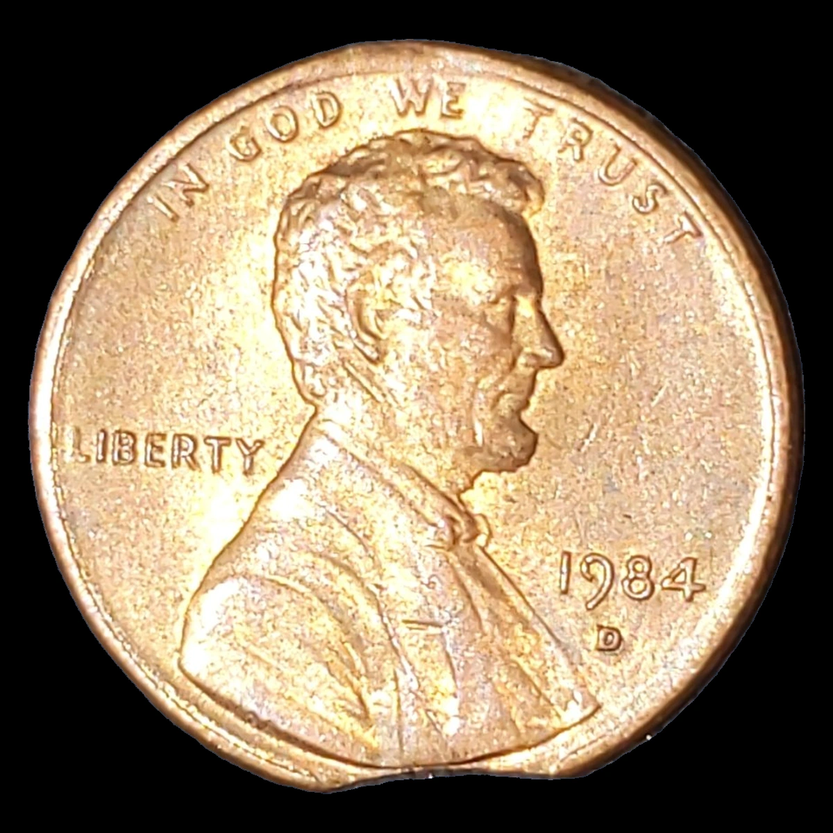 1984 Lincoln Penny: Clipped Planchet