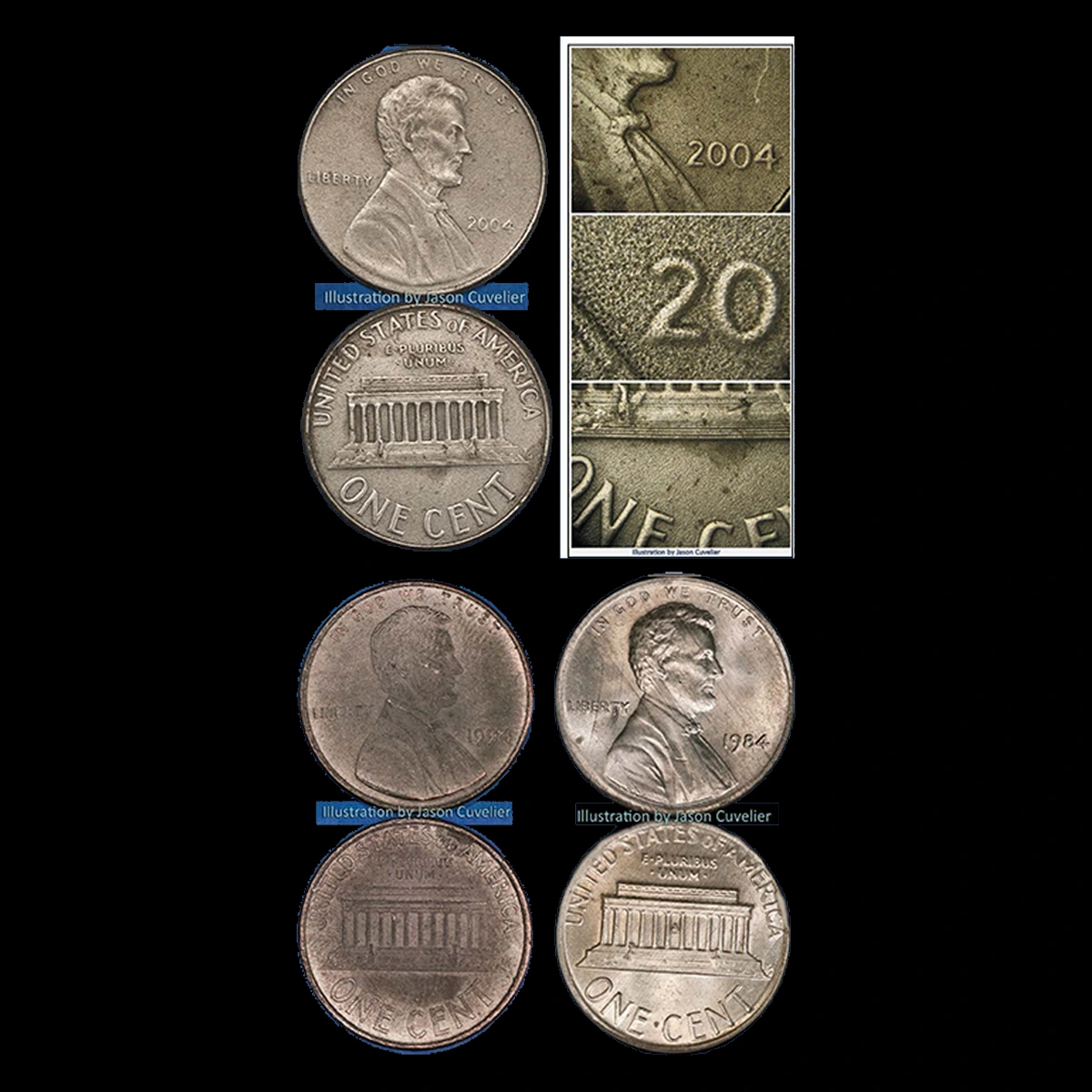 1984 Lincoln Penny: Unplated / Partly Unplated Planchet