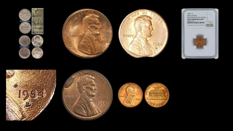 1984 Penny Errors — error coin photographs