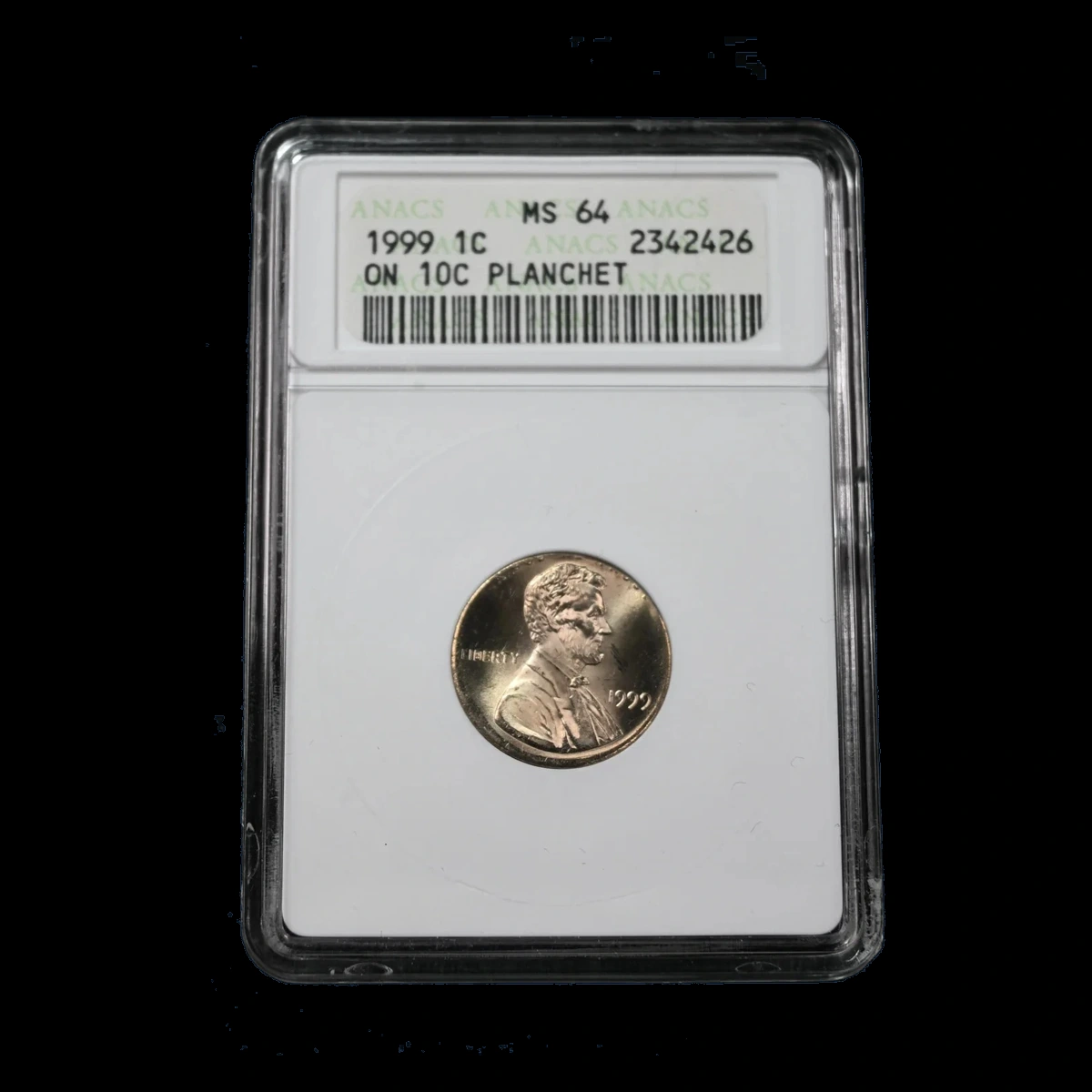 1999 Lincoln Penny: Wrong Planchet / Off-Metal Strike