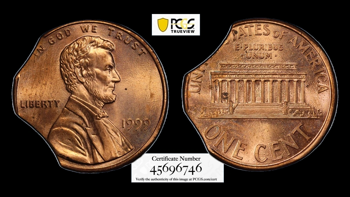 1999 Lincoln Cent (Modern): Clipped Planchet
