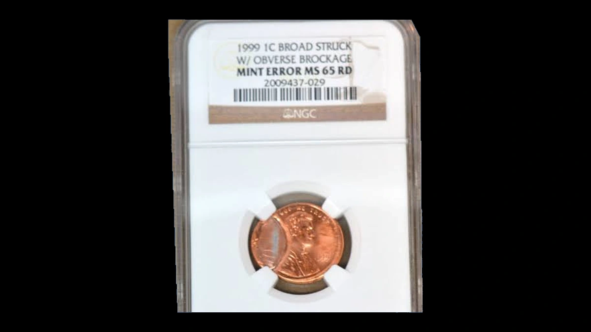 1999 Lincoln Cent (Modern): Brockage