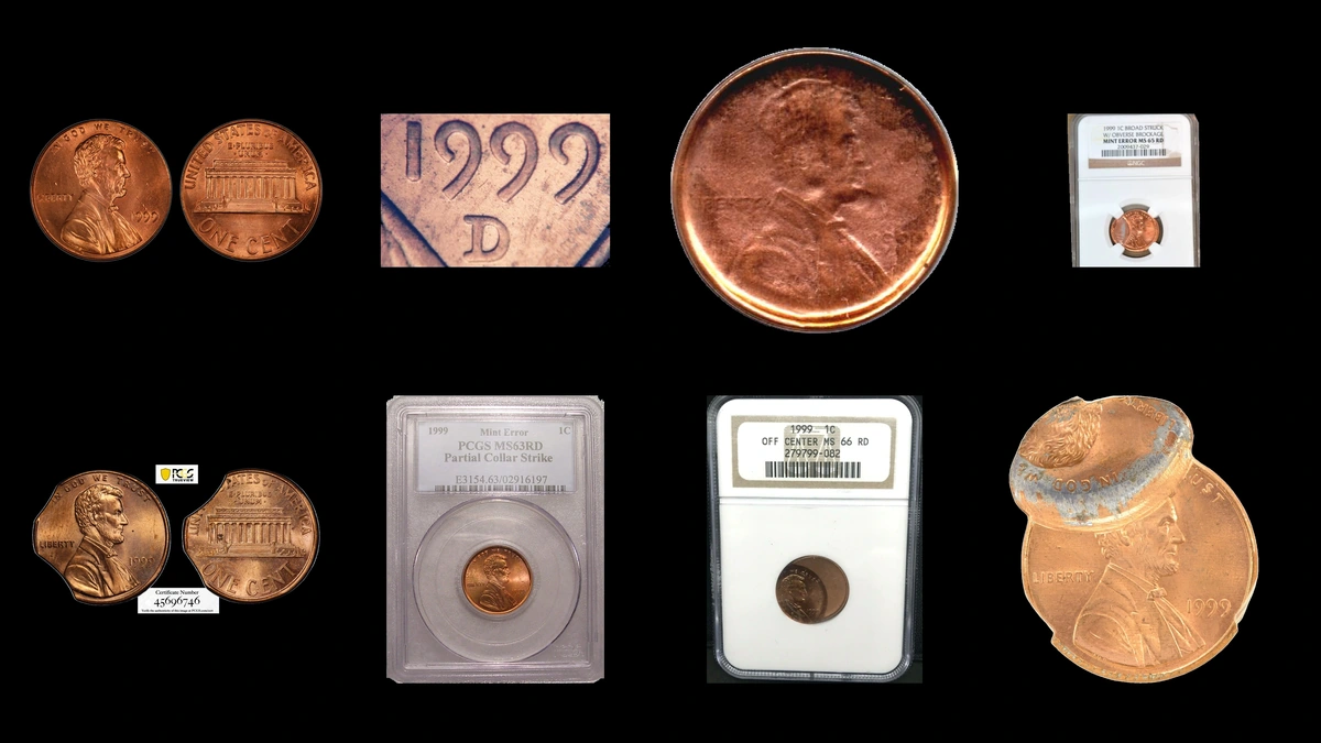 1999 Penny Errors — error coin photographs