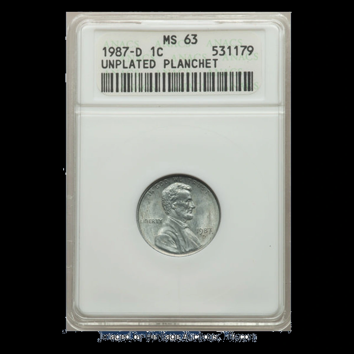 1987 Lincoln Penny: Missing Copper Plating