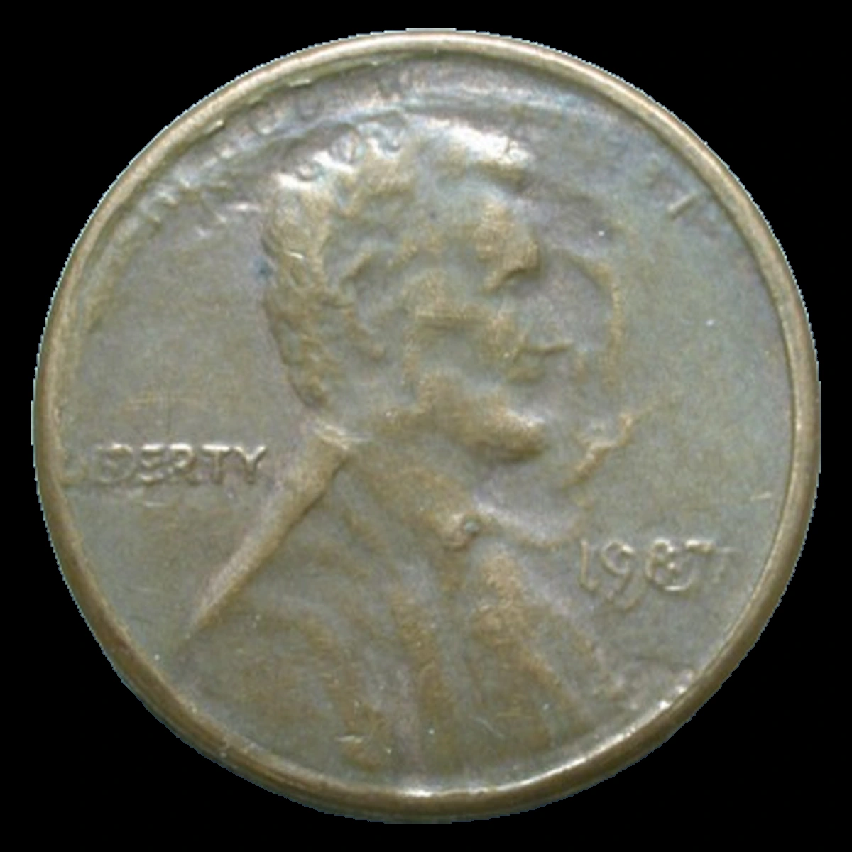 1987 Lincoln Cent (Modern): Capped Die Strike