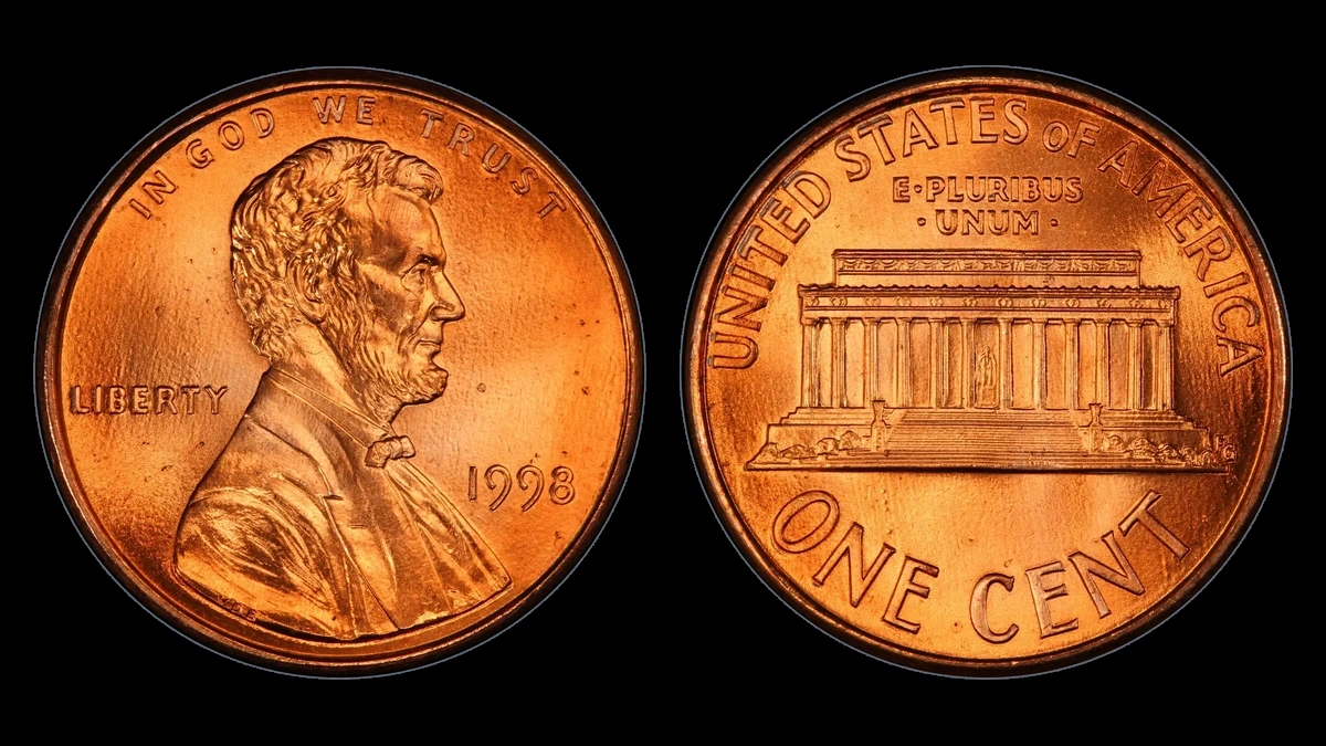 1998 Lincoln Penny: Wide AM circulation reverse