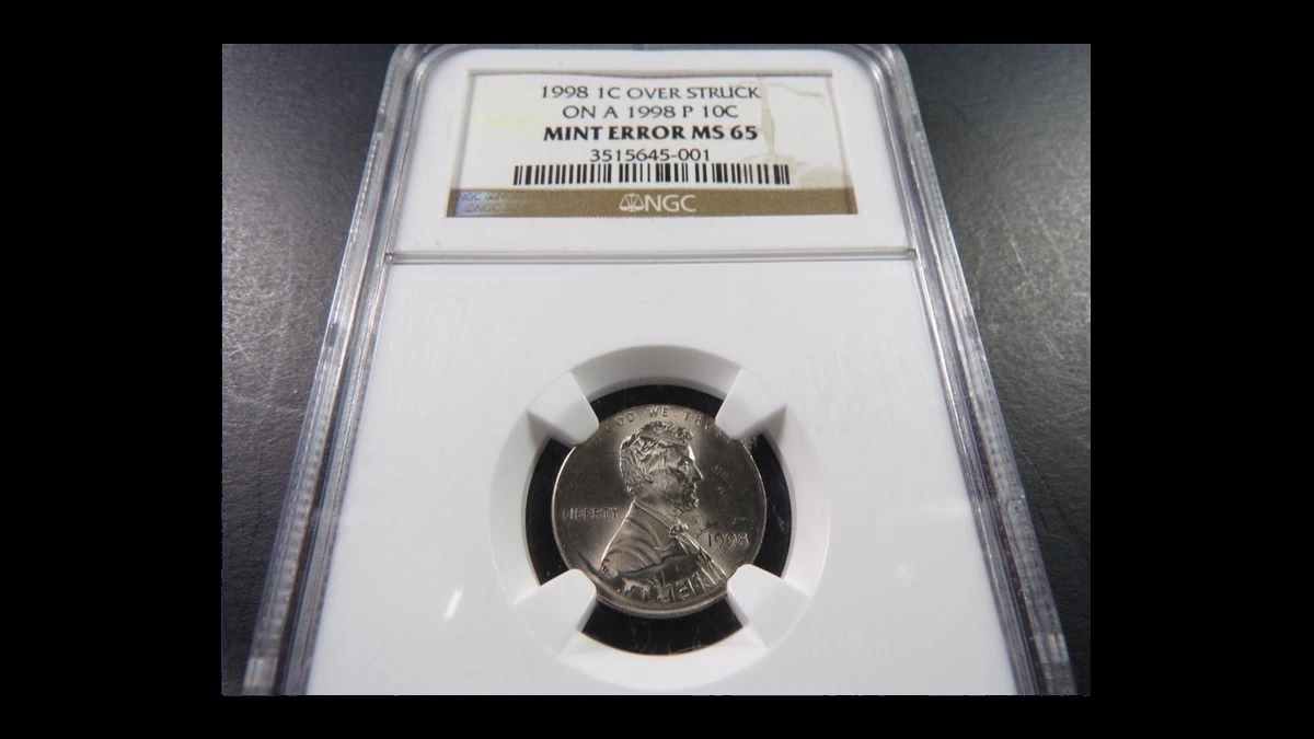 1998 Lincoln Cent (Modern): Overstrike / Double Denomination