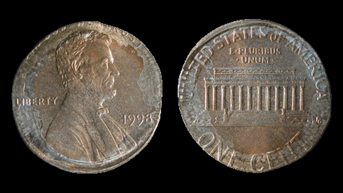 1998 Lincoln Cent (Modern): Plating Error