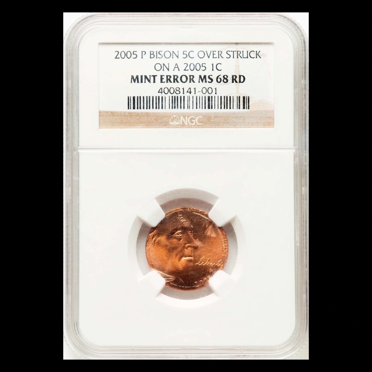 2005 Lincoln Cent (Modern): Overstrike / Double Denomination