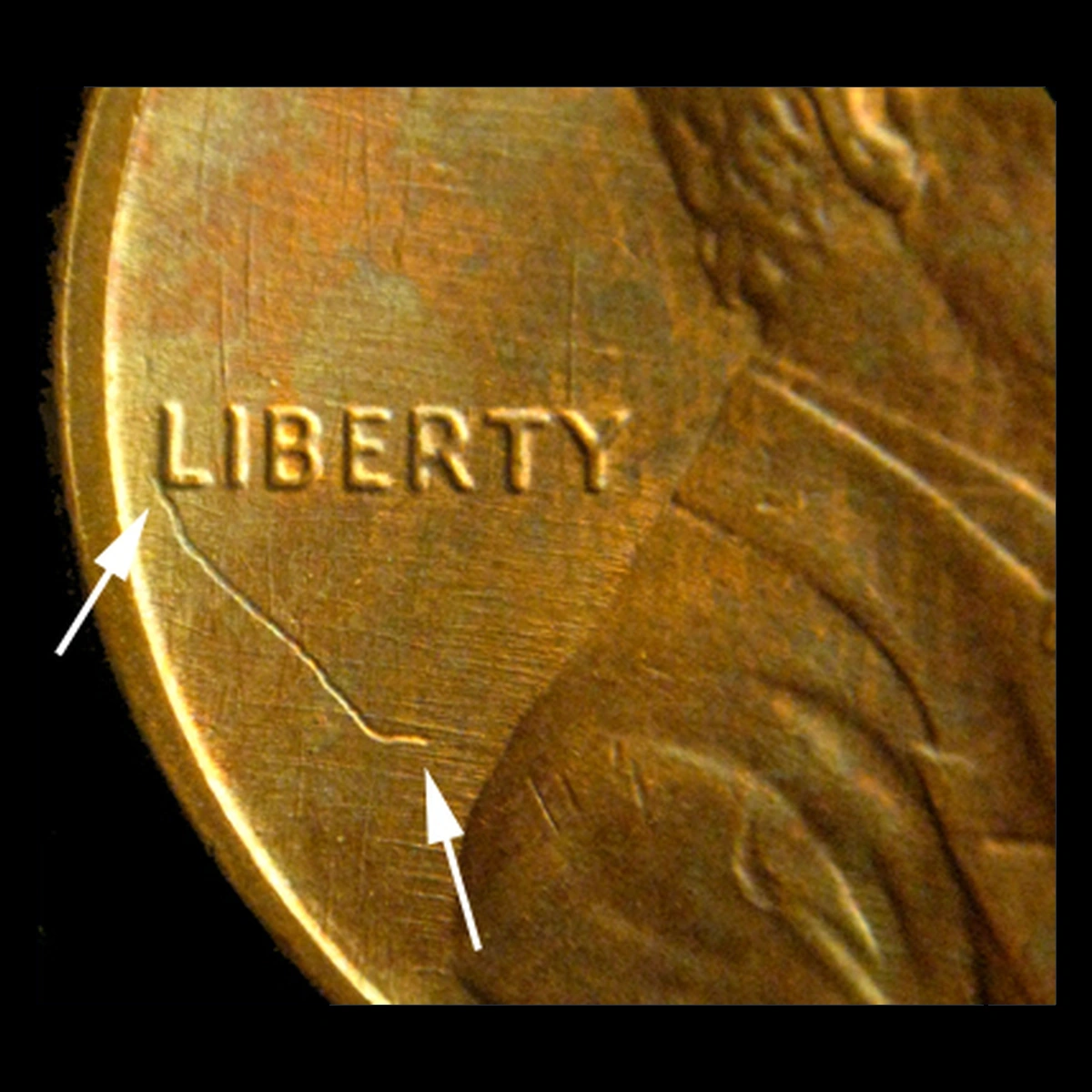 1988 Lincoln Penny: Struck Through Wire