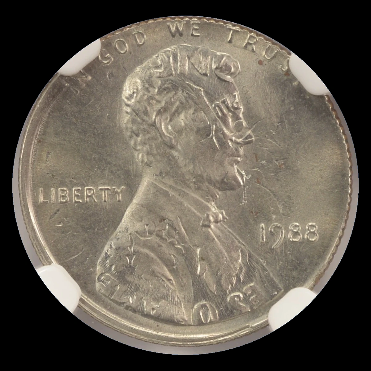 1988 Lincoln Penny: Cent Struck over a Dime
