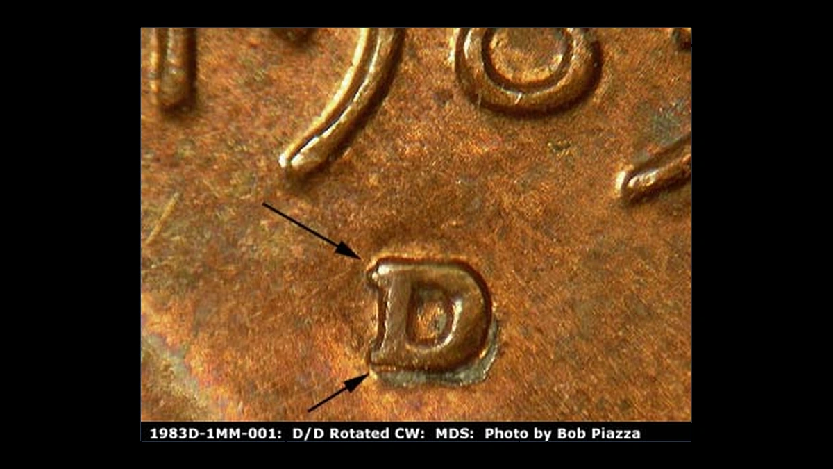 1983 Lincoln Cent (Modern): repunched D mintmark