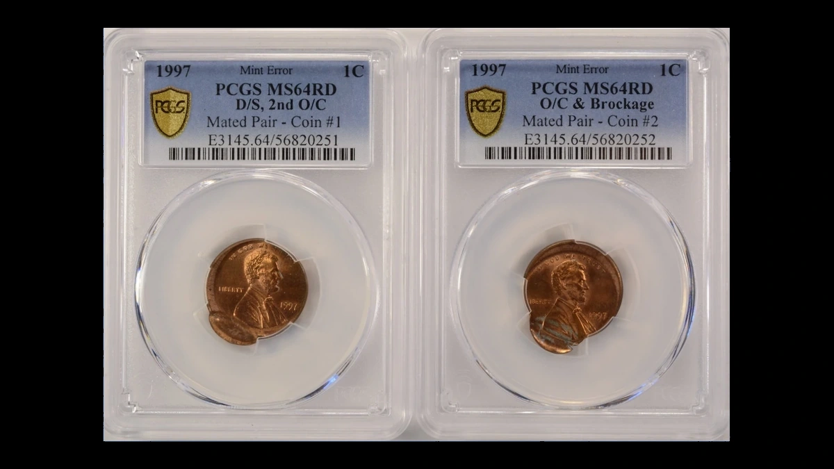 1997 Lincoln Cent (Modern): Brockage