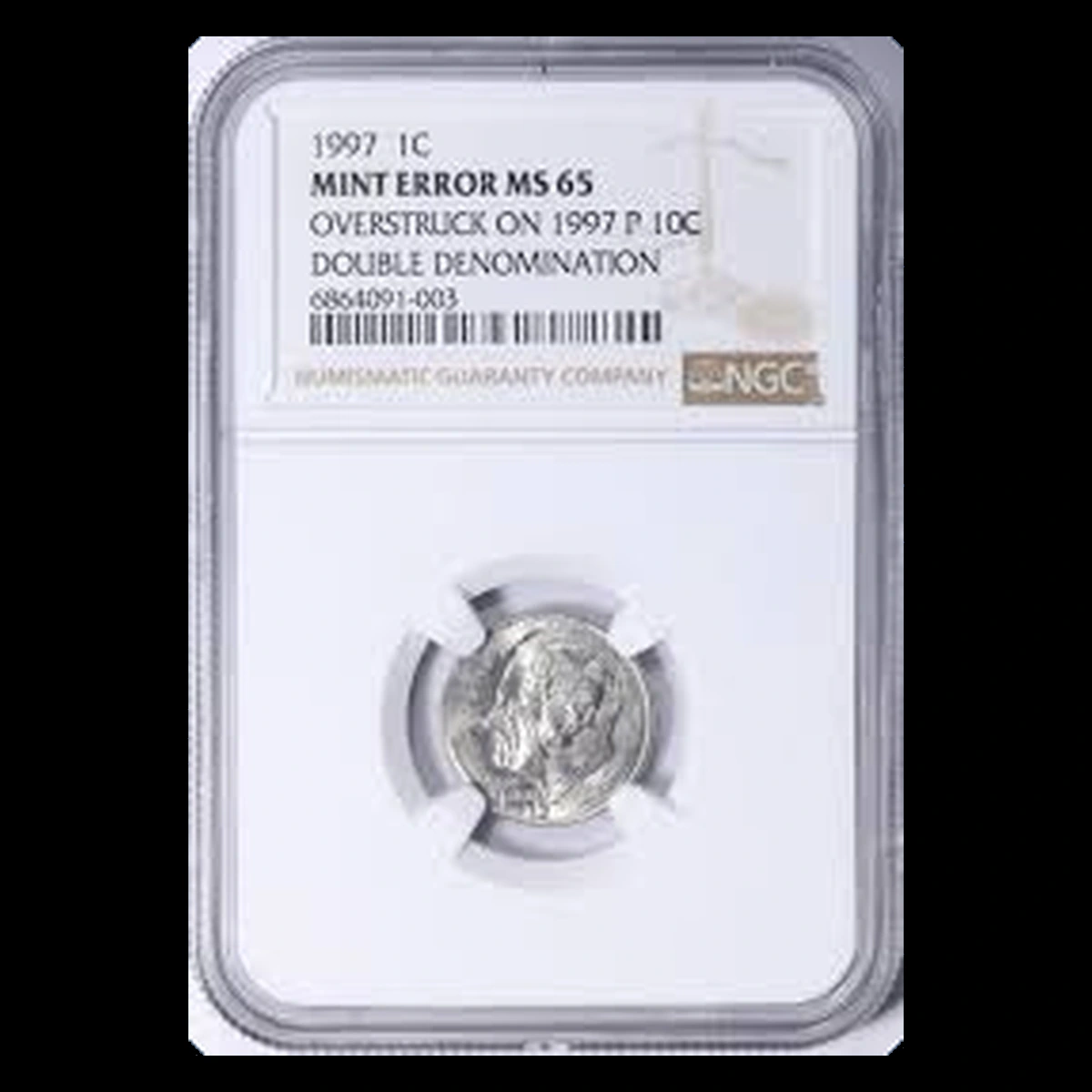 1997 Lincoln Penny: Cent Struck over a Dime