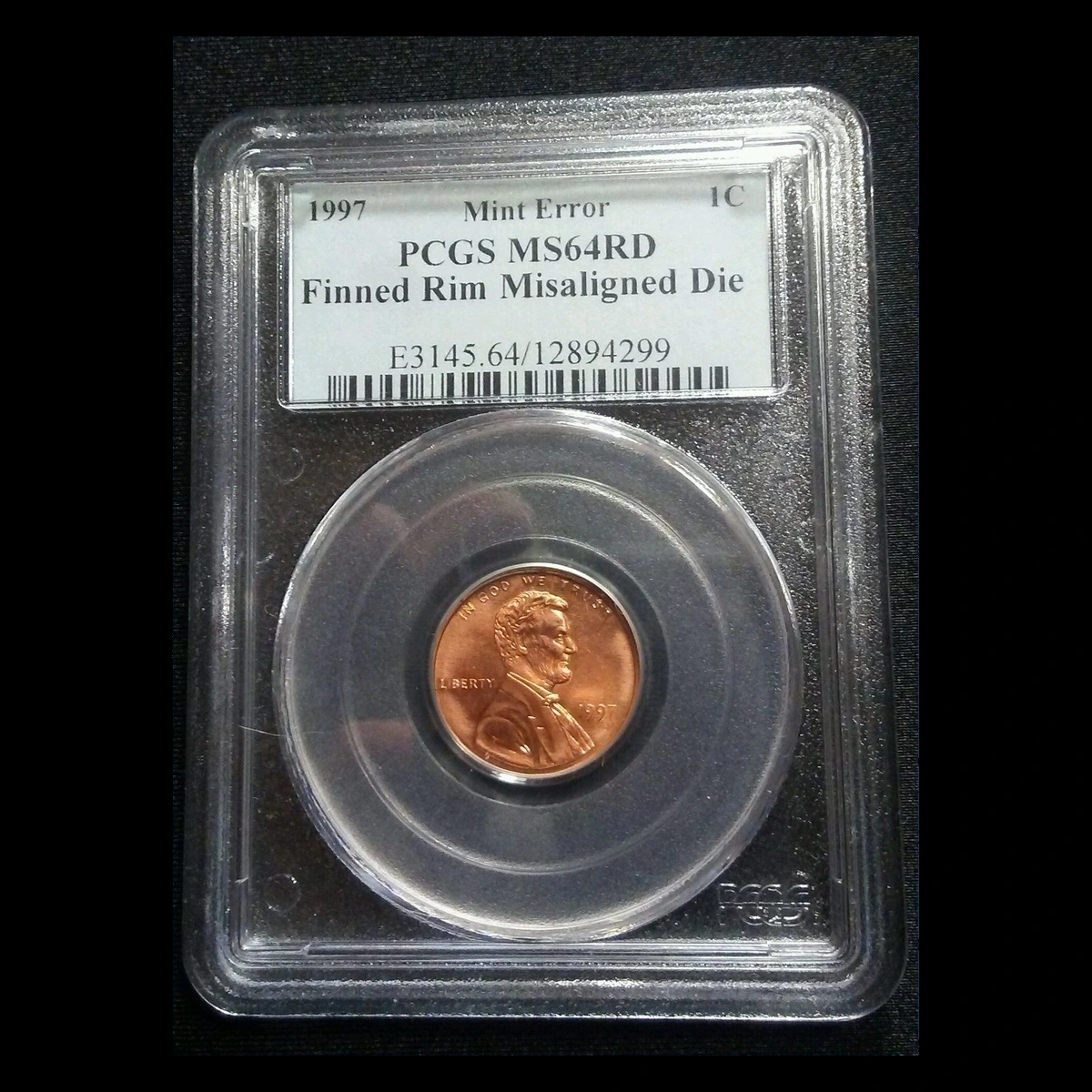 1997 Lincoln Cent (Modern): Collar Error