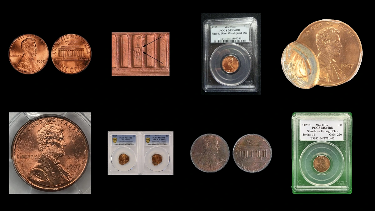 1997 Penny Errors — error coin photographs