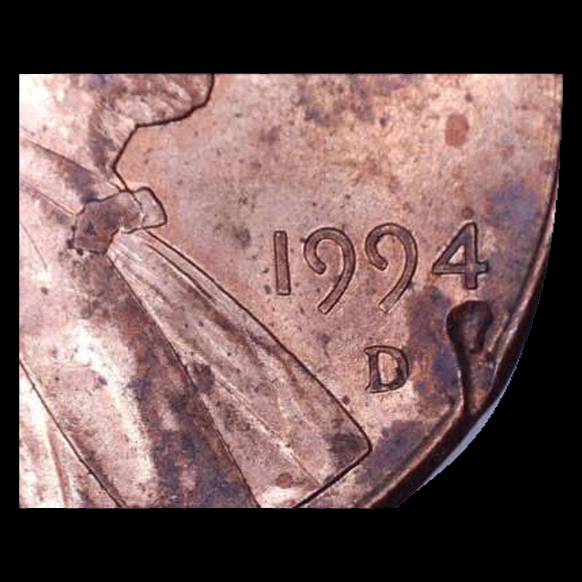 1994 Lincoln Cent (Modern): Struck Through