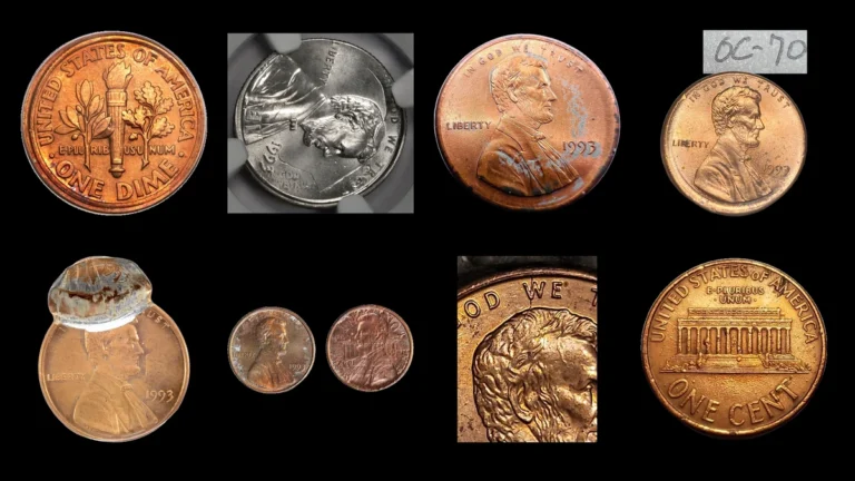 1993 Penny Errors — error coin photographs